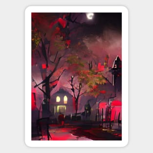 QUIET VILLAGE NIGHT Sticker